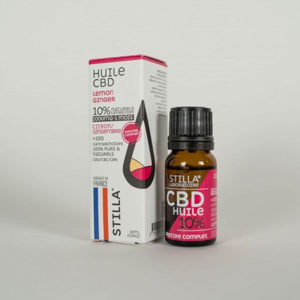 HUILE CBD Lemon Ginger Bio 10% 100mg Full Spectrum 10ml - Collection Saveurs MCT