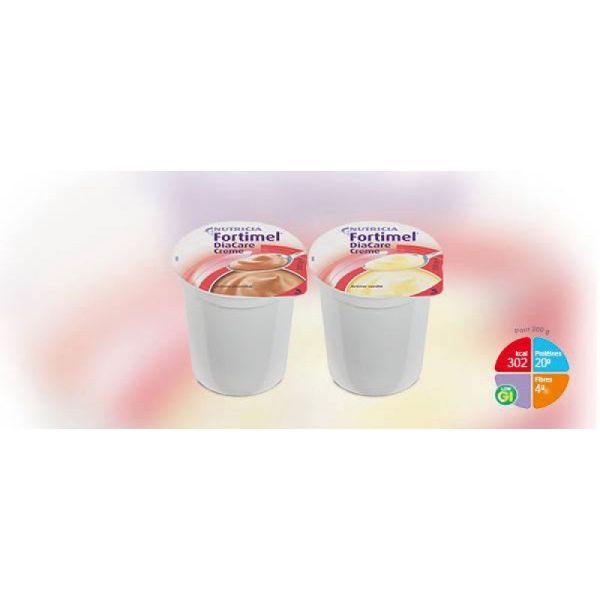 FORTIMEL DIACARE Crème Vanille 200g HP/HE - Aliment Diététique pour Besoins Nutritionnels en Cas de