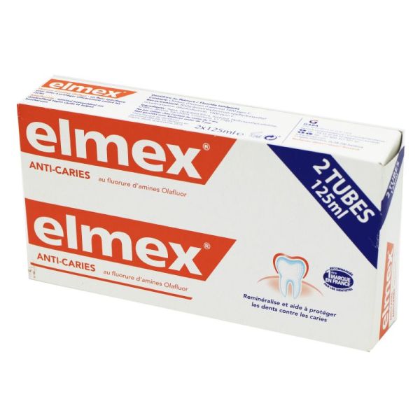 ELMEX ANTI CARIES Lot de 2 Dentifrices Anti Caries 125 ml - T/125ml x2 - GABA