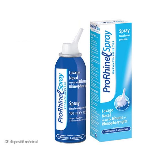 PRORHINEL Spray Nasal Adultes Enfants de plus de 6 Ans - Spray Nasal Fluidifiant Antiseptique 100 ml