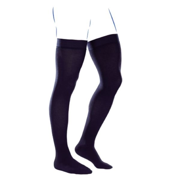 VENOFLEX City Confort Fil d' Ecosse Noir - Bas Cuisse Pieds Fermés de Contention Homme Classe 2