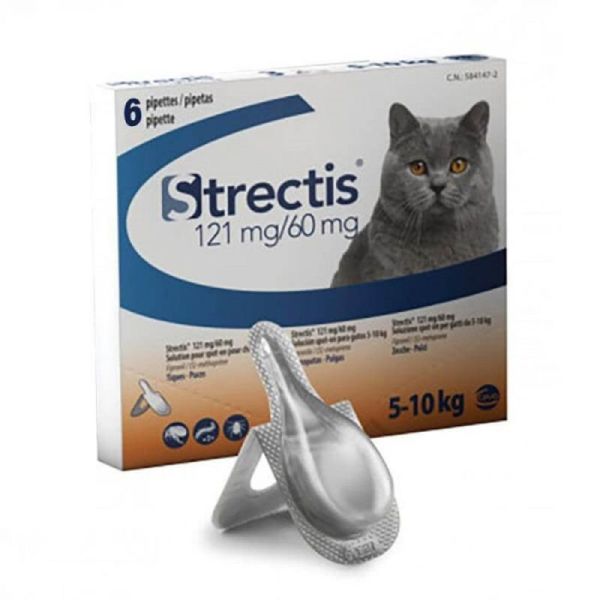 STRECTIS 121mg/60mg Chat de 5 à 10kg - Pipettes Spot-On Antiparasitaire Externe