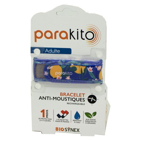 PARAKITO Bracelet FUN CITRON - Bracelet Anti Moustiques Rechargeable - Aux Huiles Essentielles - Bte/1