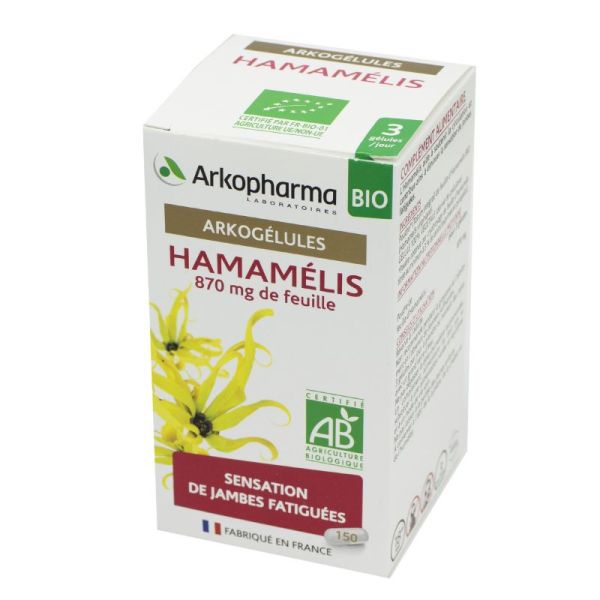 ARKOGELULES BIO Hamamélis 870mg de Feuille - Bte/150 - Sensation de Jambes Fatiguées