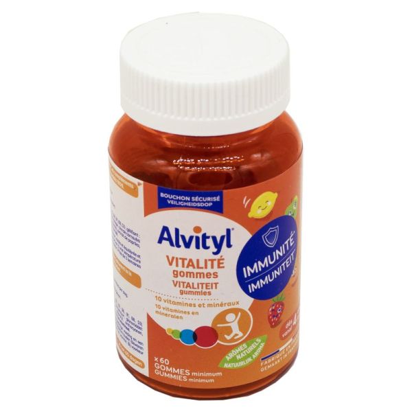 ALVITYL VITALITE 60 Gommes à Mâcher - Dès 4 Ans - 10 Vitamines et Minéraux