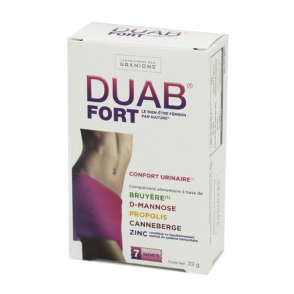 DUAB FORT 7 Sachets - Complément Alimentaire Confort Urinaire - Bruyère, D-Mannose, Canneberge, Zinc