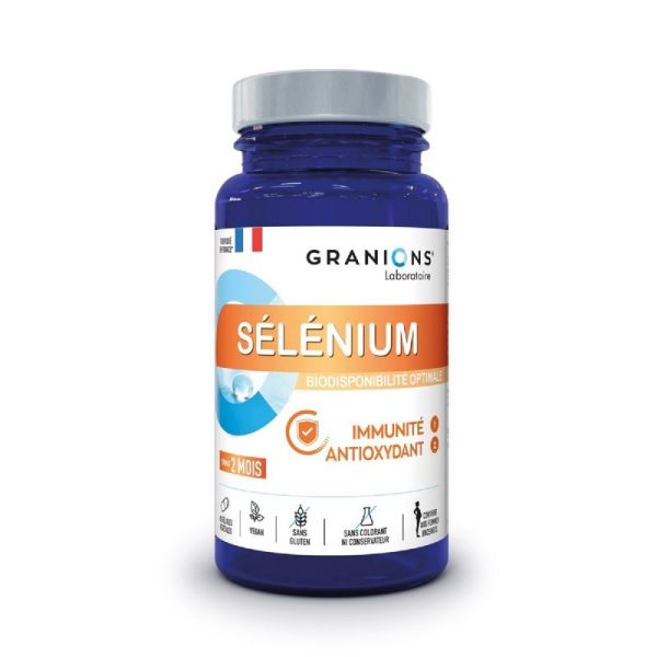 GRANIONS PILULIERS Sélénium 60 Gélules Végétales - Immunité, Antioxydant