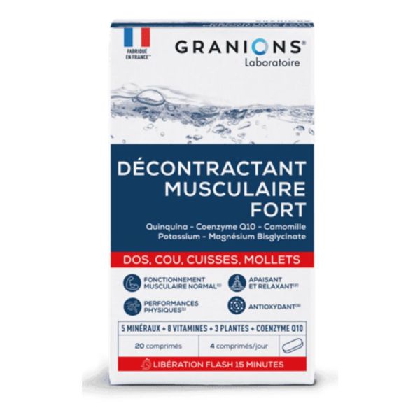 GRANIONS Décontractant Musculaire Fort 20 Comprimés - Contractures Musculaires. Récupération