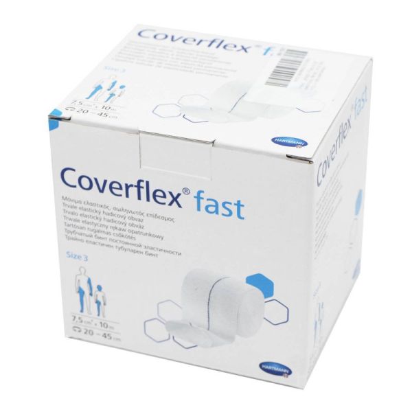 COVERFLEX FAST 7.5cm x 10m Ligne Bleue - 1 Bandage Tubulaire a Elasticité Permanente
