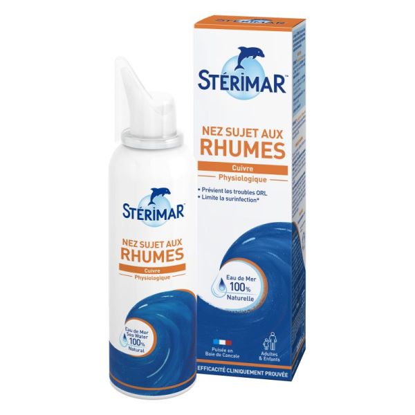 STERIMAR NEZ SUJET AUX RHUMES Spray Eau de Mer Enrichie en Cuivre - 100ml