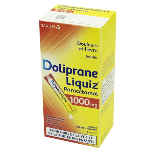 DolipraneLiquiz Paracétamol 1000 mg suspension buvable - 8 sachets