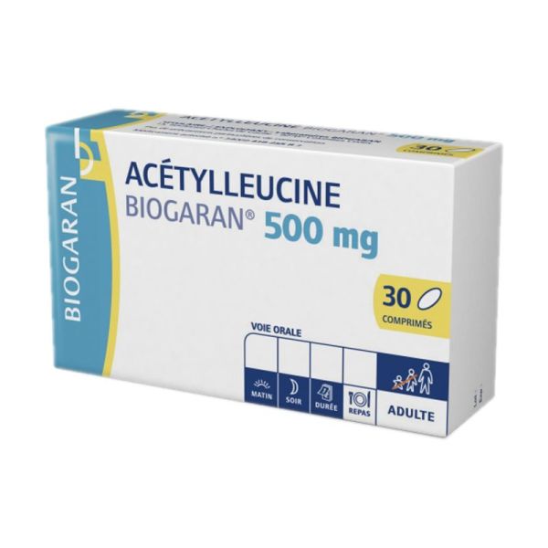 Acetylleucine Biogaran 500 mg, 30 comprimés