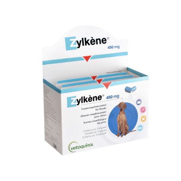 ZYLKENE 450mg - Bte/100 Gélules - Chiens de 15 à 60 kg - Nervosité, Stress