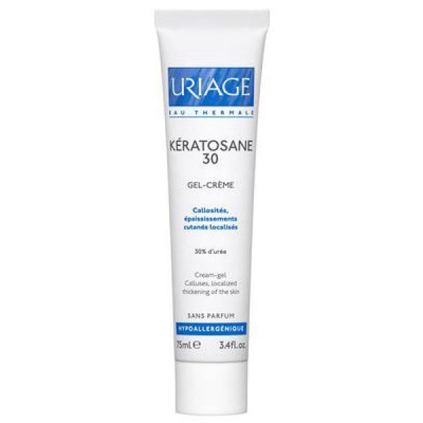 URIAGE Kératosane 30 75ml Gel Crème Anti Callosités - Peaux très Sèche à Tendance Atopique - T/75ml