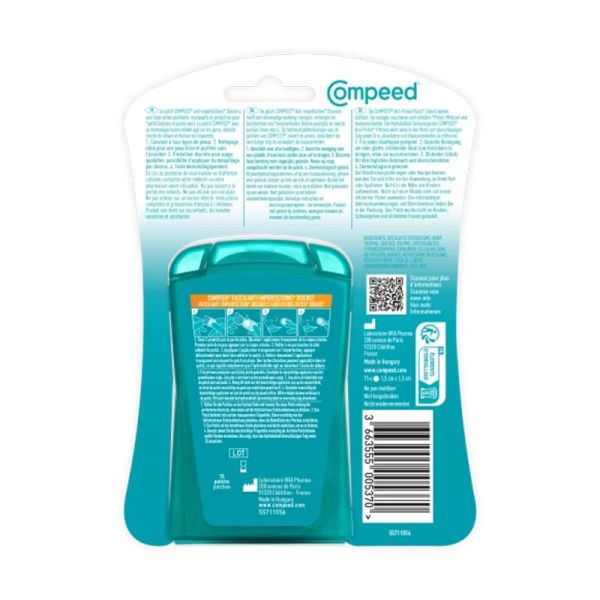 COMPEED 15 Patchs Discrets Anti Imperfections JOUR 1.5 x 1.5cm - Points Noirs, Petits Boutons, Excès de Sébum - Technologie Hydrocolloïde