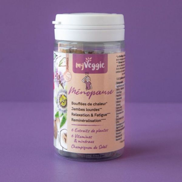 MyVeggie MENOPAUSE 60 Gélules - Complément Alimentaire Végans - Bouffées de Chaleur