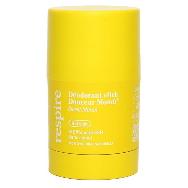 RESPIRE - Déodorant stick douceur monoï 48h sans alcool 50g