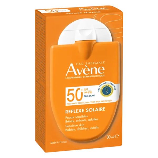 AVENE SOLAIRE Réflexe Solaire SPF50+ 30ml - Très Haute Protection UVA / UVB - Peaux Sensibles Visage et Corps