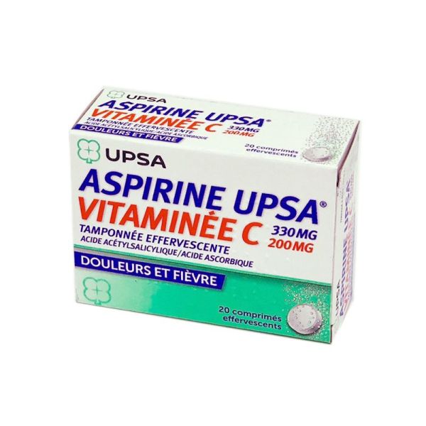 Aspirine UPSA Vitaminée C Tamponnée 2x 10 comprimés effervescents