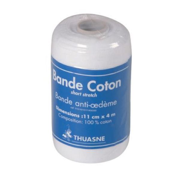 Bande coton Short Stretch 11cm x 4m - Bande anti-oedème 100% coton - THUASNE