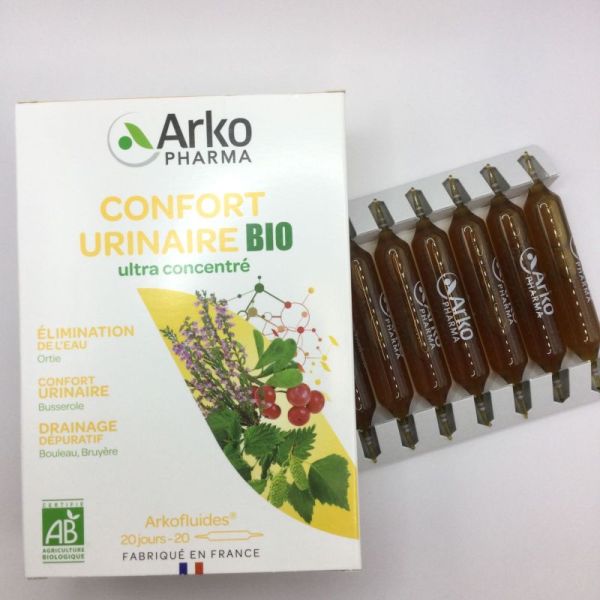 ARKOFLUIDES Confort Urinaire BIO - Bruyère, Busserole, Bouleau, Ortie - Bte/20
