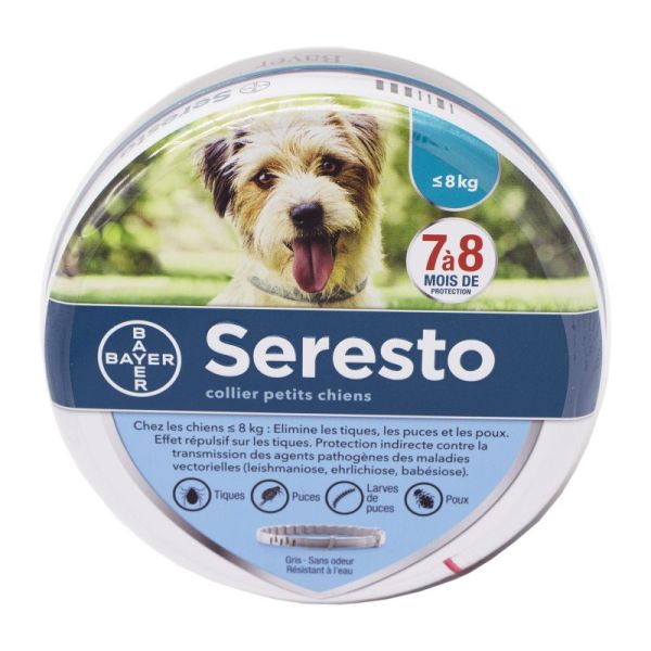 SERESTO Petits Chiens Jusqu' à 8kg - Bte/1 - Collier Antiparasitaire 38cm