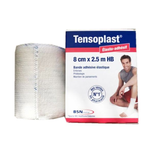 BSN MEDICAL - TENSOPLAST 8cm x 2.5m HB Elasto Adhésive - Bande Adhésiv