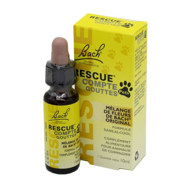 RESCUE PETS Compte Gouttes 10ml - Stress, Déplacements des Animaux de Compagnie