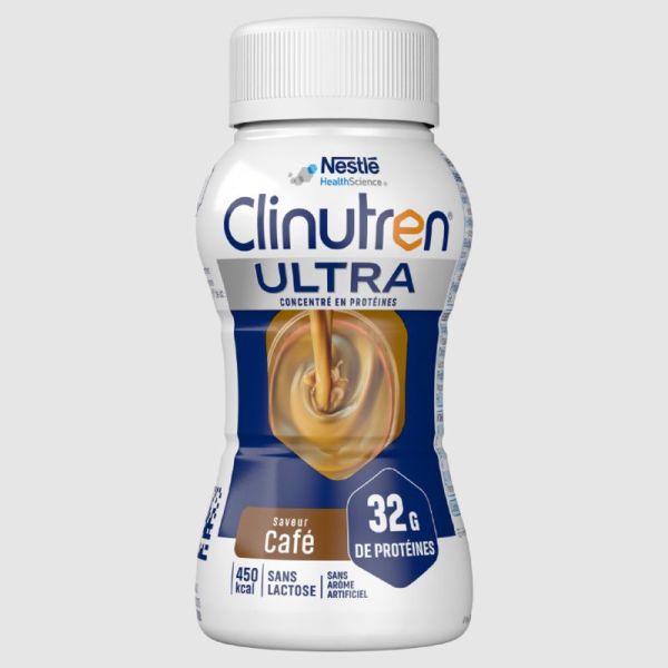 CLINUTREN ULTRA Café 4x 200ml - Denrée Alimentaire Destinée à des Fins Médicales Spéciales - Dénutrition