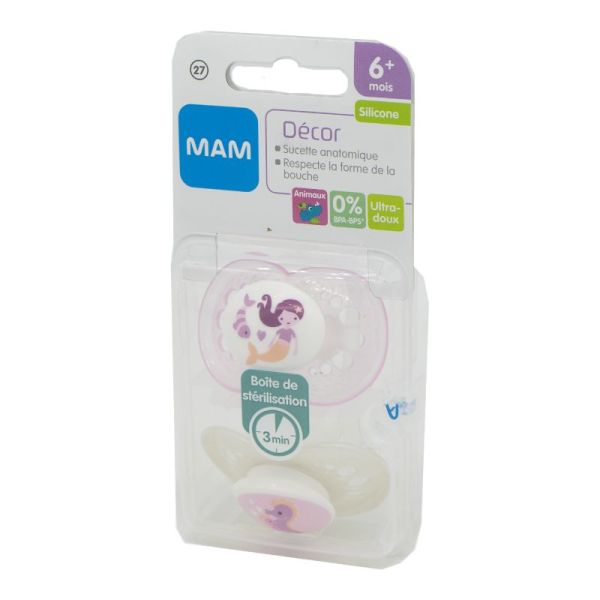 MAM 2 Sucettes Original Animaux +6 Mois Silicone Référence 27