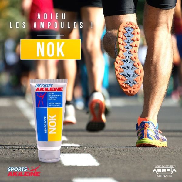 AKILEINE SPORTS NOK 75ml - Crème Anti Frottements, Ampoules, Irritations, Rougeurs - Sans Paraben