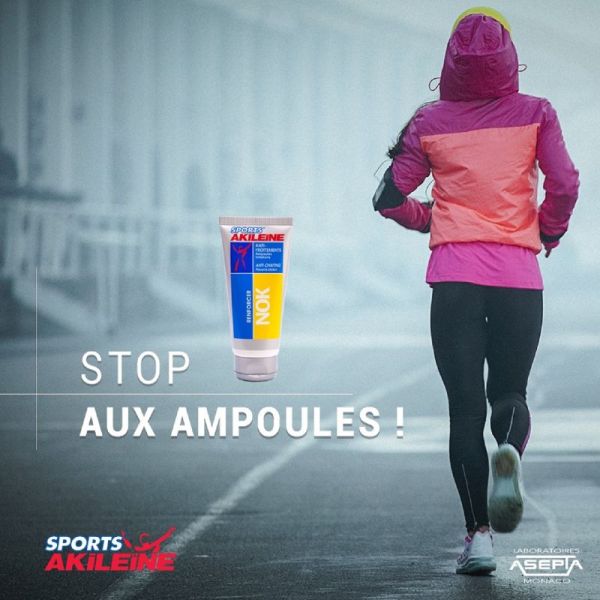 AKILEINE SPORTS NOK 75ml - Crème Anti Frottements, Ampoules, Irritations, Rougeurs - Sans Paraben