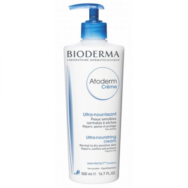 BIODERMA Atoderm Crème Ultra Nourrissante Hydratante 2x 500ml  - Peaux Sensibles Normales à Sèches