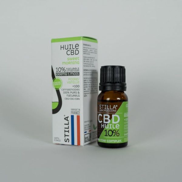 HUILE CBD Sweet Morning Bio 10% 100mg Full Spectrum 10ml - Collection Saveurs MCT