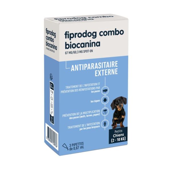 Fiprodog combo petit chien - 2 / 10 kg - 3 pipettes