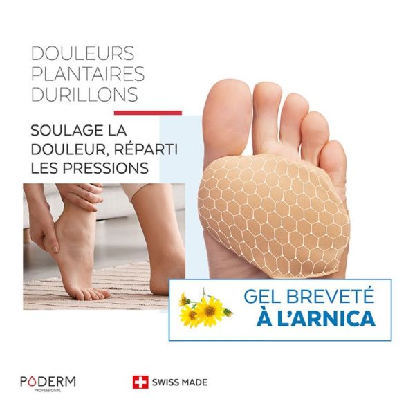 PODERM PROFESSIONAL 2 Protections en Gel d' Arnica Breveté - Douleurs Plantaires et Durillons