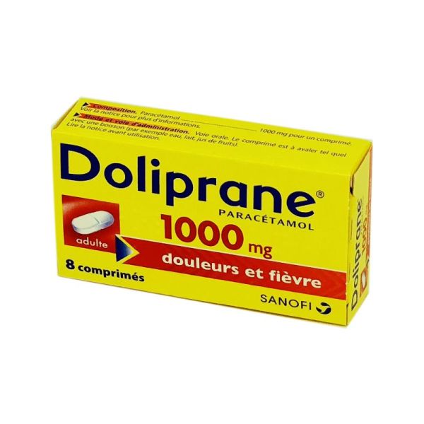 Doliprane 1000 mg, 8 comprimés