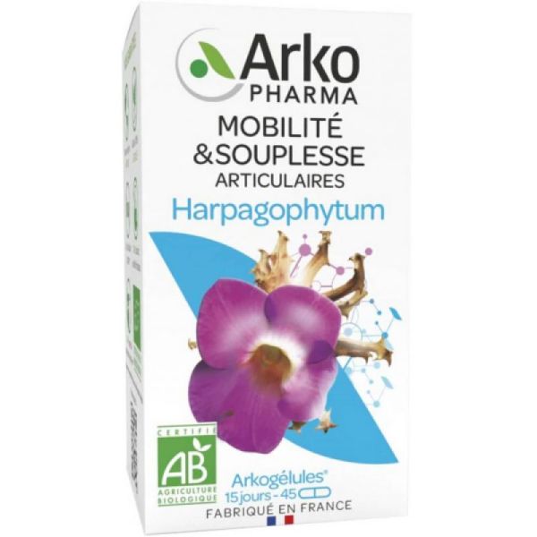 ARKOGELULES BIO Harpagophytum 18mg d' Harpagosides - Bte/45 - Mobilité et Souplesse Articulaire
