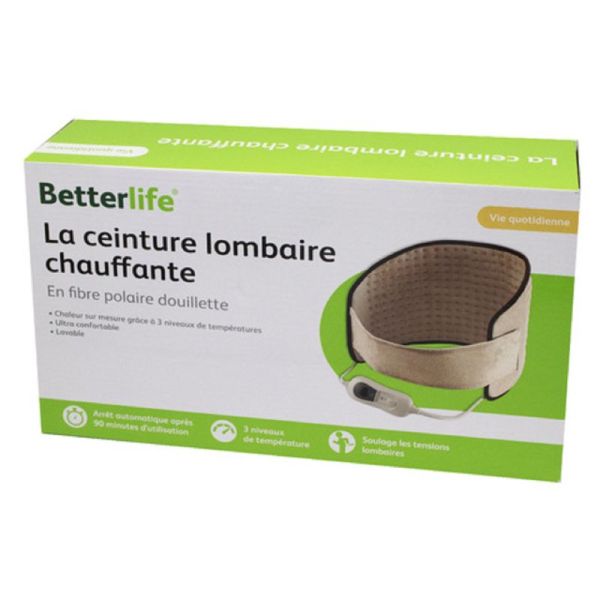 BETTERLIFE La Ceinture Lombaire Chauffante 26 x 69cm en Fibre Polaire Douillette - 1 Unité