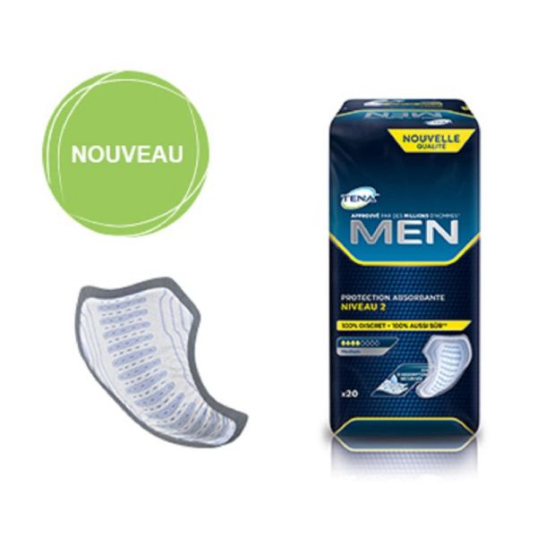 TENA MEN Medium Niveau 2 Bte/20 - Protection Absorbante Homme - Incontinence Modérée