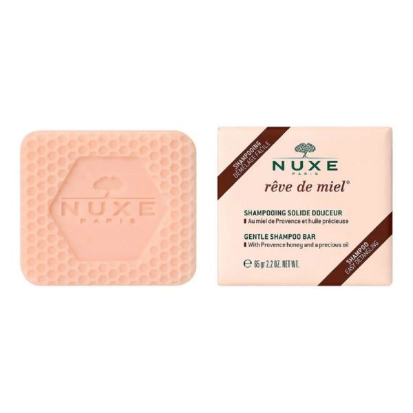 NUXE REVE DE MIEL Shampooing Solide Douceur 85g - Au miel de Provence et Huile Précieuse