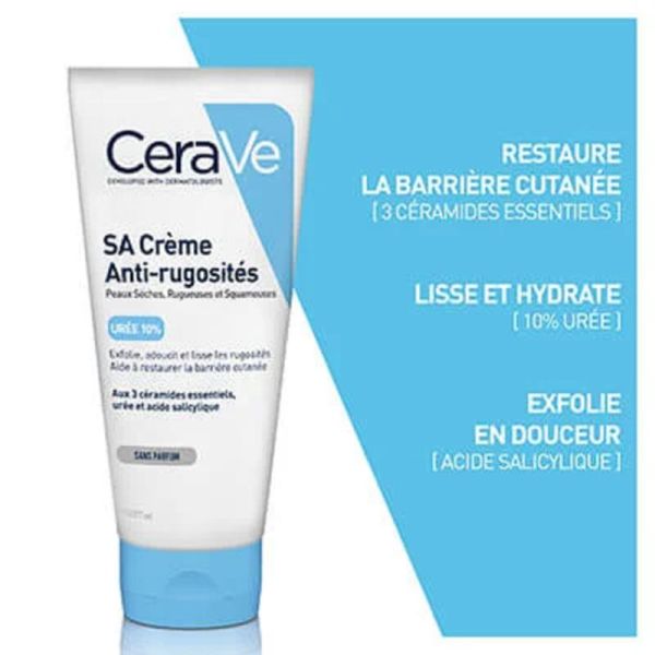 CERAVE SA Crème Anti Rugosités 340g - Soin pour Peaux Sèches, Rugueuses, Squameuses