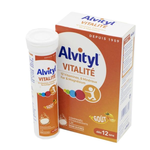 ALVITYL VITALITE - Complément alimentaire de vitamines et minéraux - 30 comprimés effervescents