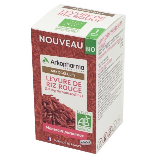 ARKOGELULES BIO Levure de Riz Rouge 2.9 mg de Monacolines - Bte/120 - Cholestérol, Glycémie