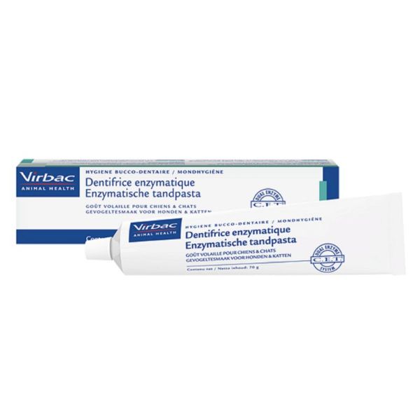 VIRBAC Dentifrice Enzymatique 70g - Chat, Chien - Goût Volaille