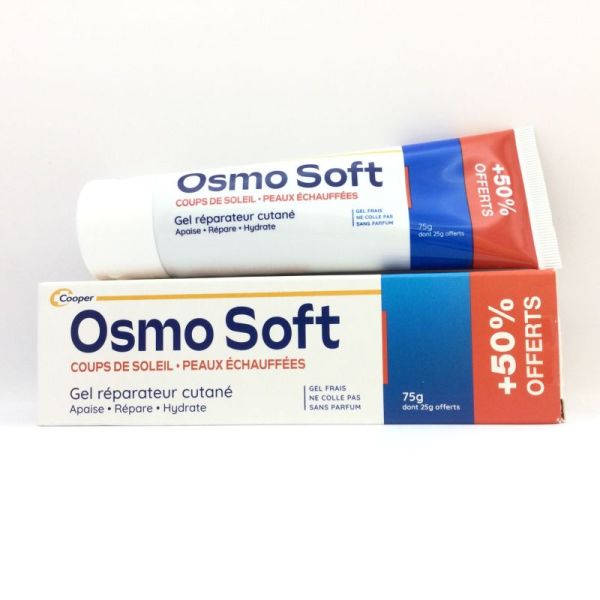 OSMO SOFT Coups de soleil , peaux échauffées Gel 75g - Apaise, Réduit la Rougeur, Réhydrate, Favorise la Cicatrisation, 3614810006434