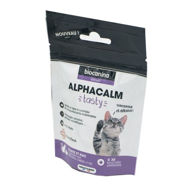 BIOCANINA SERENITE Alphacalm Tasty Chats et NAC 30 Bouchées Appétentes