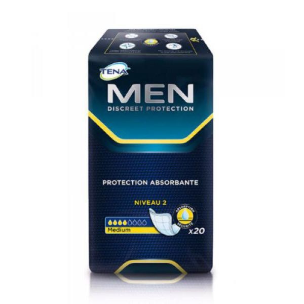 TENA MEN Medium Niveau 2 Bte/20 - Protection Absorbante Homme - Incontinence Modérée