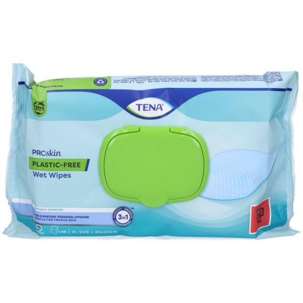 TENA Proskin Wet Wipes - Lingettes 3 en 1 - 48 lingettes -