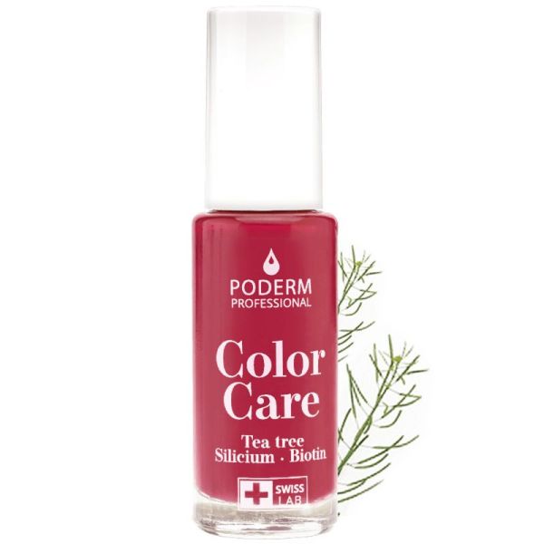 PODERM PROFESSIONAL Color Care Rouge Rose 8ml - Vernis à Ongles Tea Tree